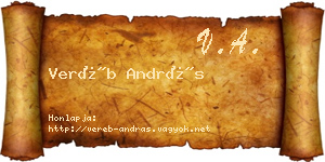 Veréb András névjegykártya